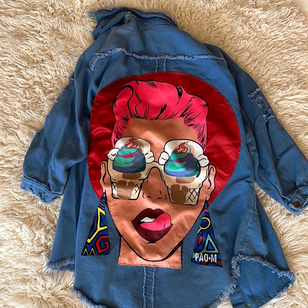 Long jacket denim like